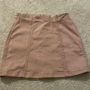 Blush Pink Stretchy Denim Skirt